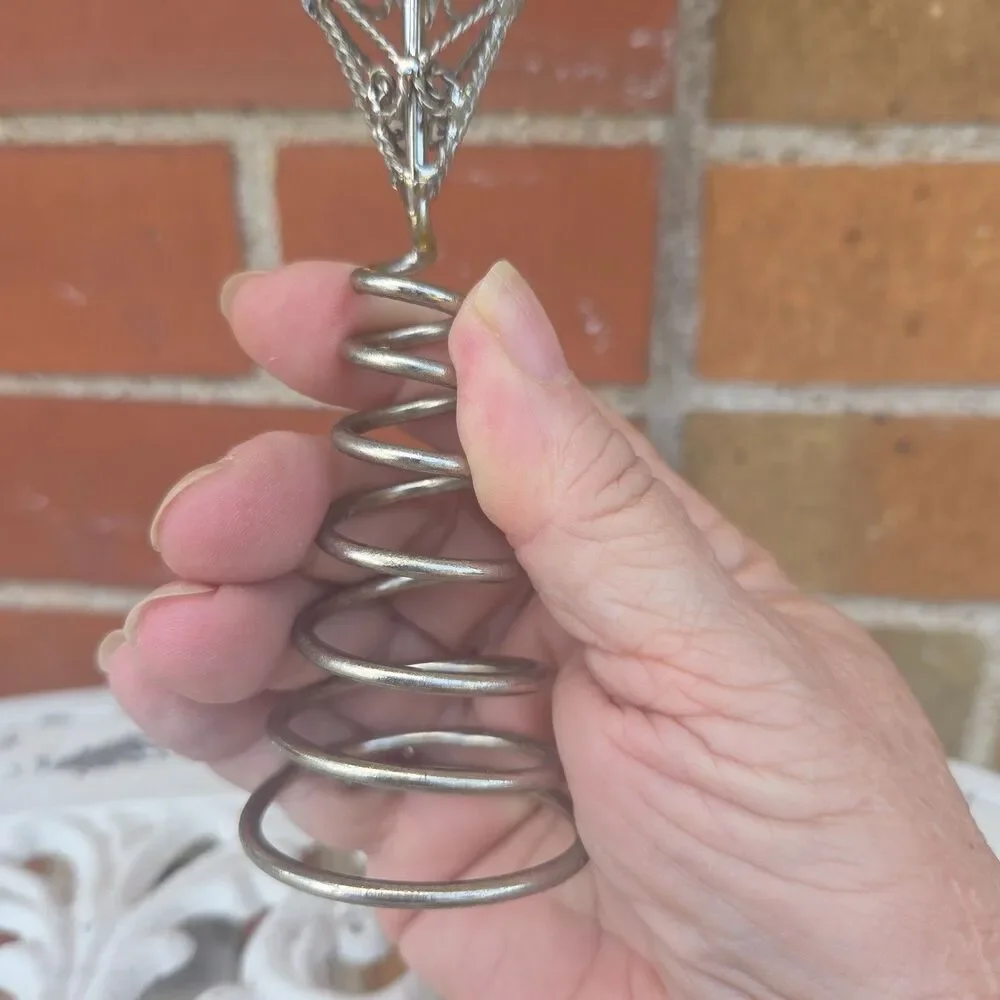 Vintage Capiz Shell Star Christmas Tree Topper Silver Filigree Pearl 11